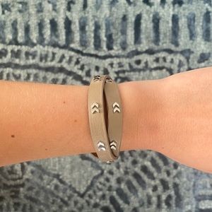 Stella & Dot Chevron Leather Wrap Bracelet